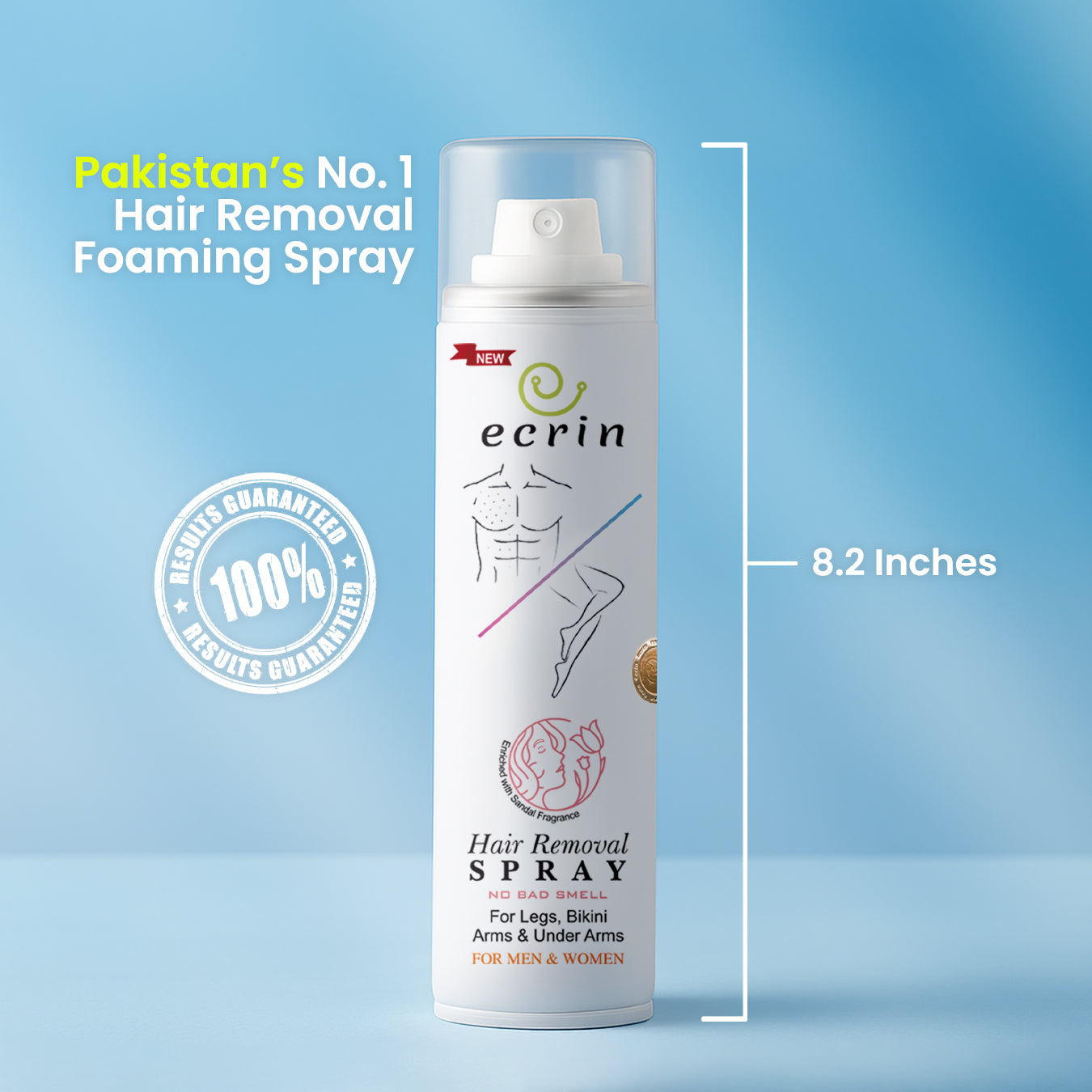 New Ecrin Hair Removal Foaming Spray (for men & women) - 200ml)